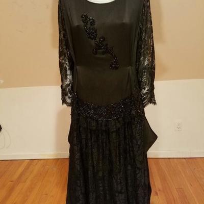 1920's Flapper dress Downtown Abbey lace heavily beaded 