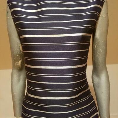 Vtg silk shantung silver lame' stripe dress & jacket ensemble
