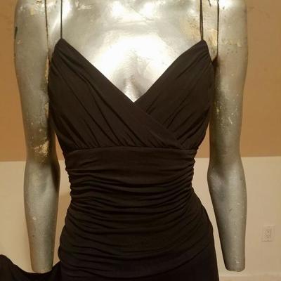 Vintage Nicole Miller Collection draped grecian maxi dress ruffle wing