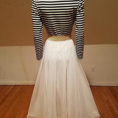 Iconic Geoffrey Beene Boutique Nautical chiffon gown Bloomingdale Place Elegante