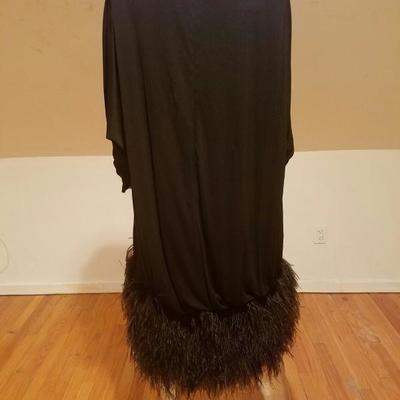 Vtg Iconic Jeanette for St.Martin Feather embellished rare dress one size X