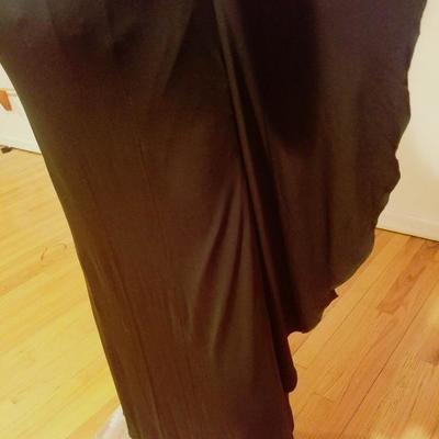 Vintage Nicole Miller Collection draped grecian maxi dress ruffle wing