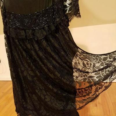 1920's Flapper dress Downtown Abbey lace heavily beaded 