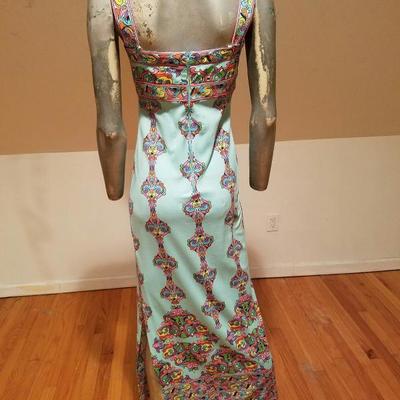 Vtg 1960 Maurice Rentner(Bill Blass) Tank Halter maxi signed dress