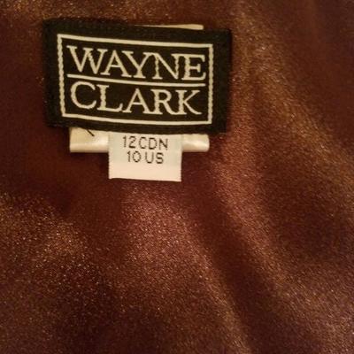 Vtg Iconic Wayne Clark retro gown with train