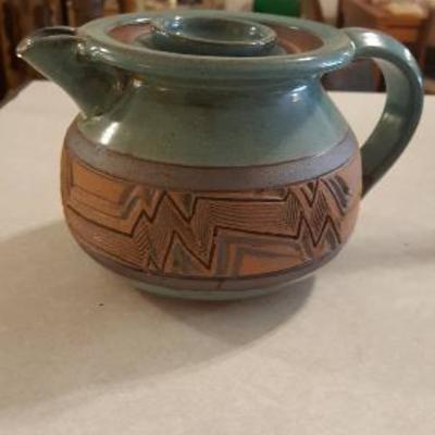 Signed Blaisdell Pottery Teapot with lid