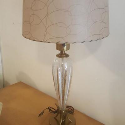 Art Glass Lamp With Fiberglass Shade