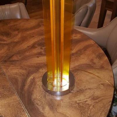 Mid century yellow Lucite table lamp