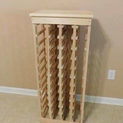 44 Slot Wood Framed Wine Stand