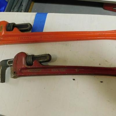 Set of Two Large Pipe Wrenches 24