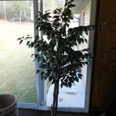 6' Artificial Patio Tree with Planter Basket