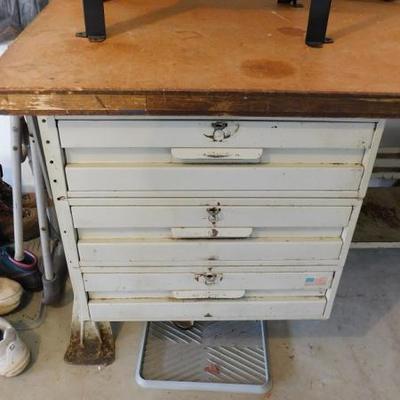 6' Heavy Steel Shop Work Bench with Solid Wood Top 