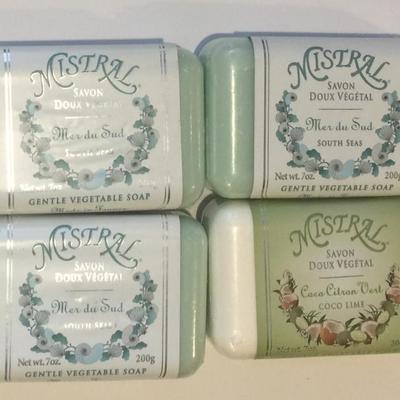  Four bars of fancy boutique soap