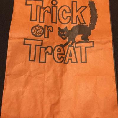 Vintage Halloween Trick or Treat Paper Bag