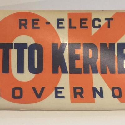 Otto Kerner for governor Sticker