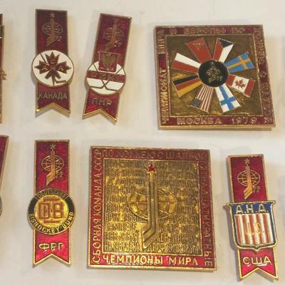 Lot of Russian Hocky pins 1979  miracle on ice era