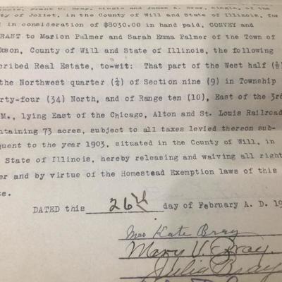 1919 Joliet ILL Land  transfer deed 