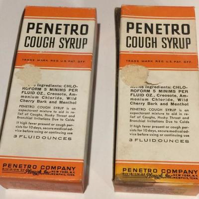 1940’s Penetro Cough syrup with chloroform two packages