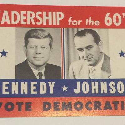 Kennedy Johnson political card