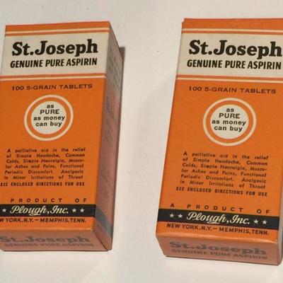 1940â€™s Saint johns aspirin new old stock two packages