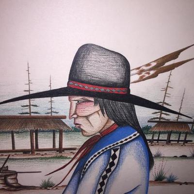 Gary l. Colbert Prismacolor print titled “Mississippi Choctaw”