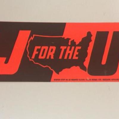  LBJ for the USA sticker 