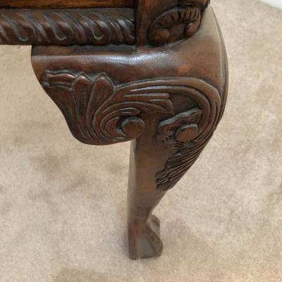 Mahogany/Cherry Inlay Wood Desk Claw Foot 