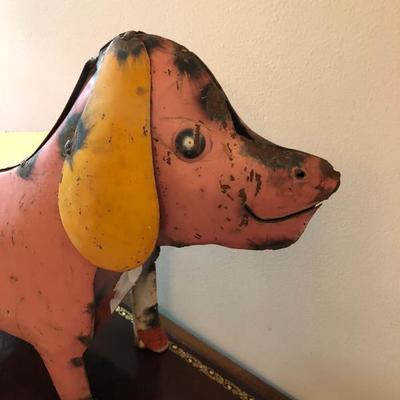 SPOT the Pink Metal Porch Dog 
