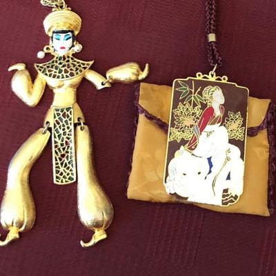 2 Pieces Asian Themed Costume Jewelry 