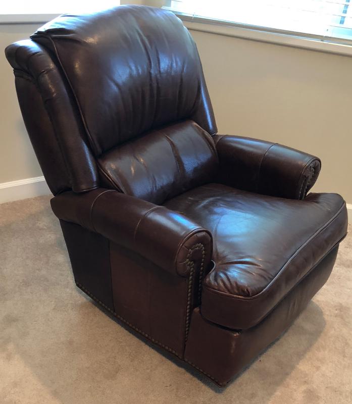 Leather Swivel Rocker Recliner Bradington Young EstateSales