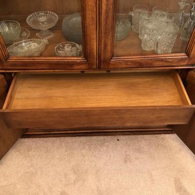 Fruitwood Glass Front China Cabinet 