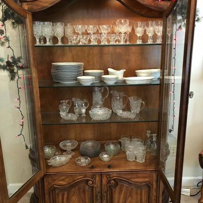 Fruitwood Glass Front China Cabinet 