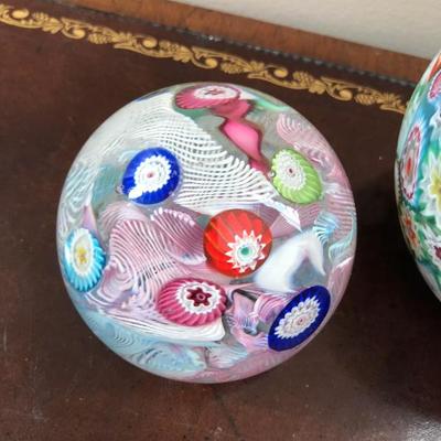 Paper Weight Glass Ball Hand Blown Colorful!!!