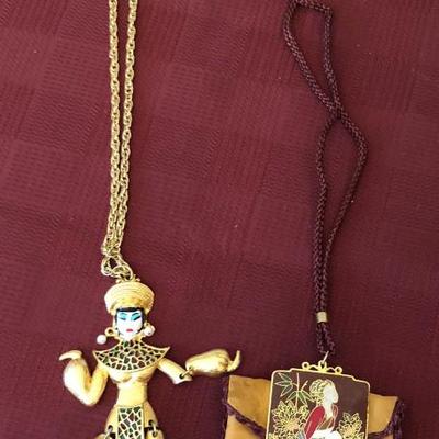2 Pieces Asian Themed Costume Jewelry 