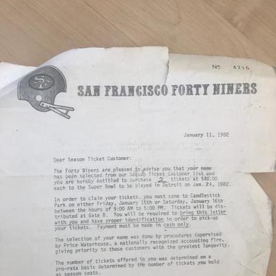 1980s SF 49ers Memorabilia (Item #611)