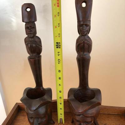 Wooden Candle Holder? Face shaped (Item #667)
