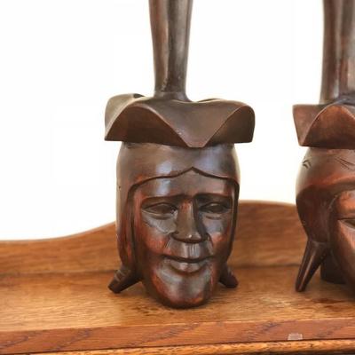 Wooden Candle Holder? Face shaped (Item #667)