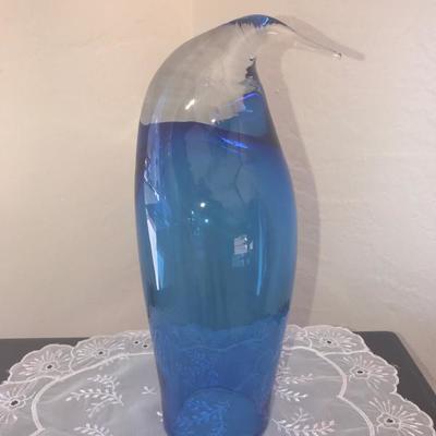 Blenko Blue Glass Penguin (Item #612)