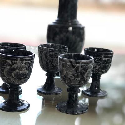 Some sort of marble miniature goblets and unknown object (Item #688)