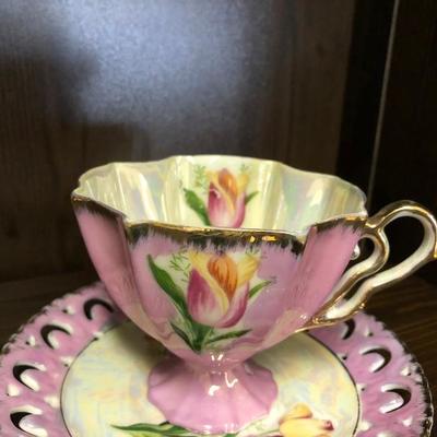 Single Pink Tea Cup and Saucer (Item #673)