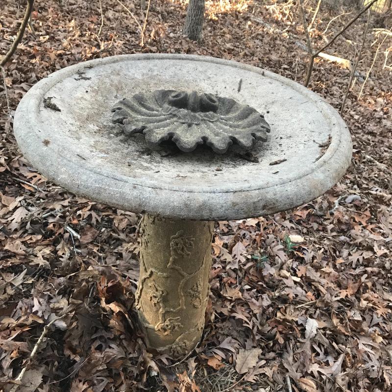 Lot 86 Concrete and Metal Birdbaths