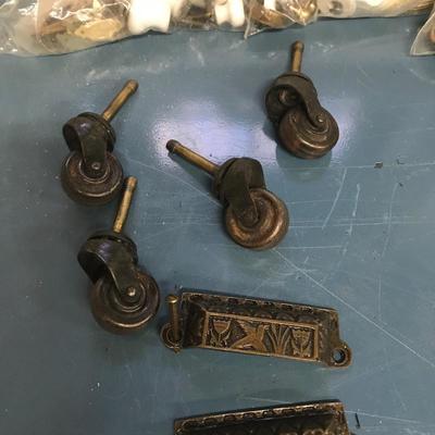 Lot 80 - Brass and Vintage Hardware and Casters