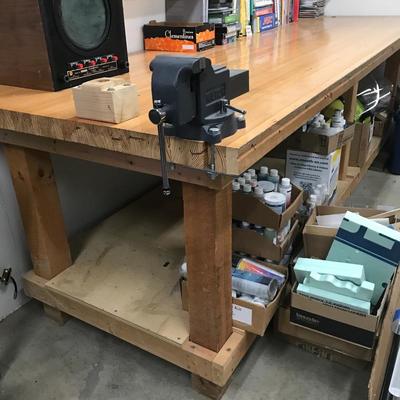 Lot 63 - Large Workbench with Vice 