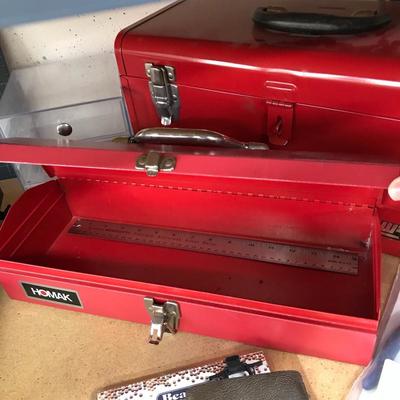 Lot 11 - Tool Box, Projector Screen and Art Supplies