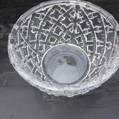 Tiffany Bamboo Basket Weave Crystal Bowl