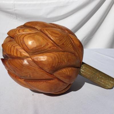 Carved Artichoke with Brass Handle