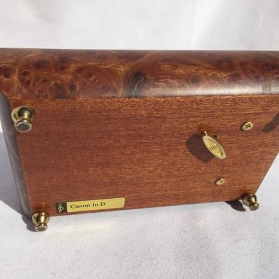 Inlaid and Burled Wood Music Box