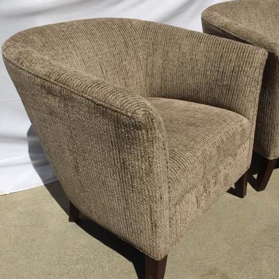 Pair of chenille club chairs