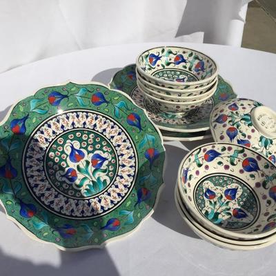 Set of Turkish Plates (12) and Bowls (12)