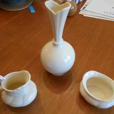 3 Pieces of Lenox, USA Including, Bud Vase, Creamer and Sugar Bowl